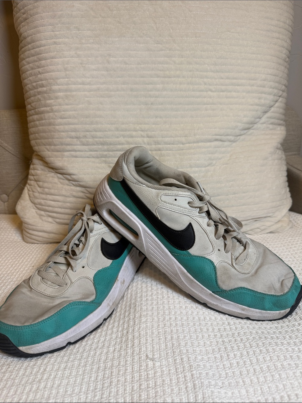 Nike Men’s Gray and Teal Casual Sneakers